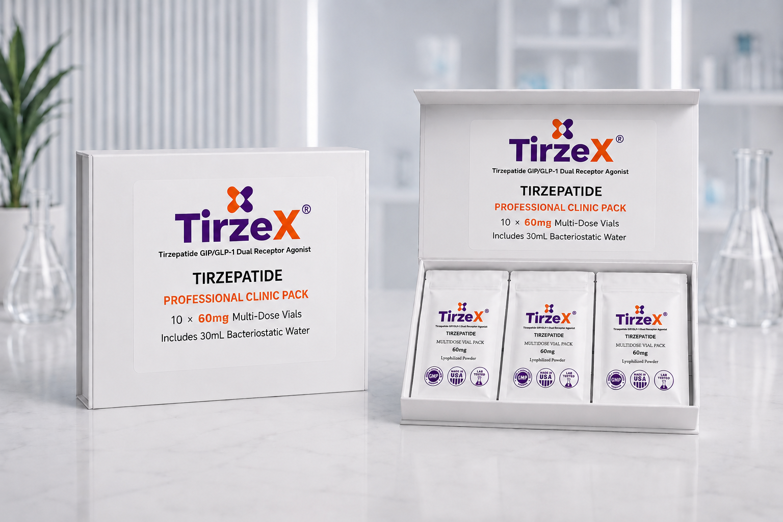 TirzeX Kit Clínico Profesional abierto