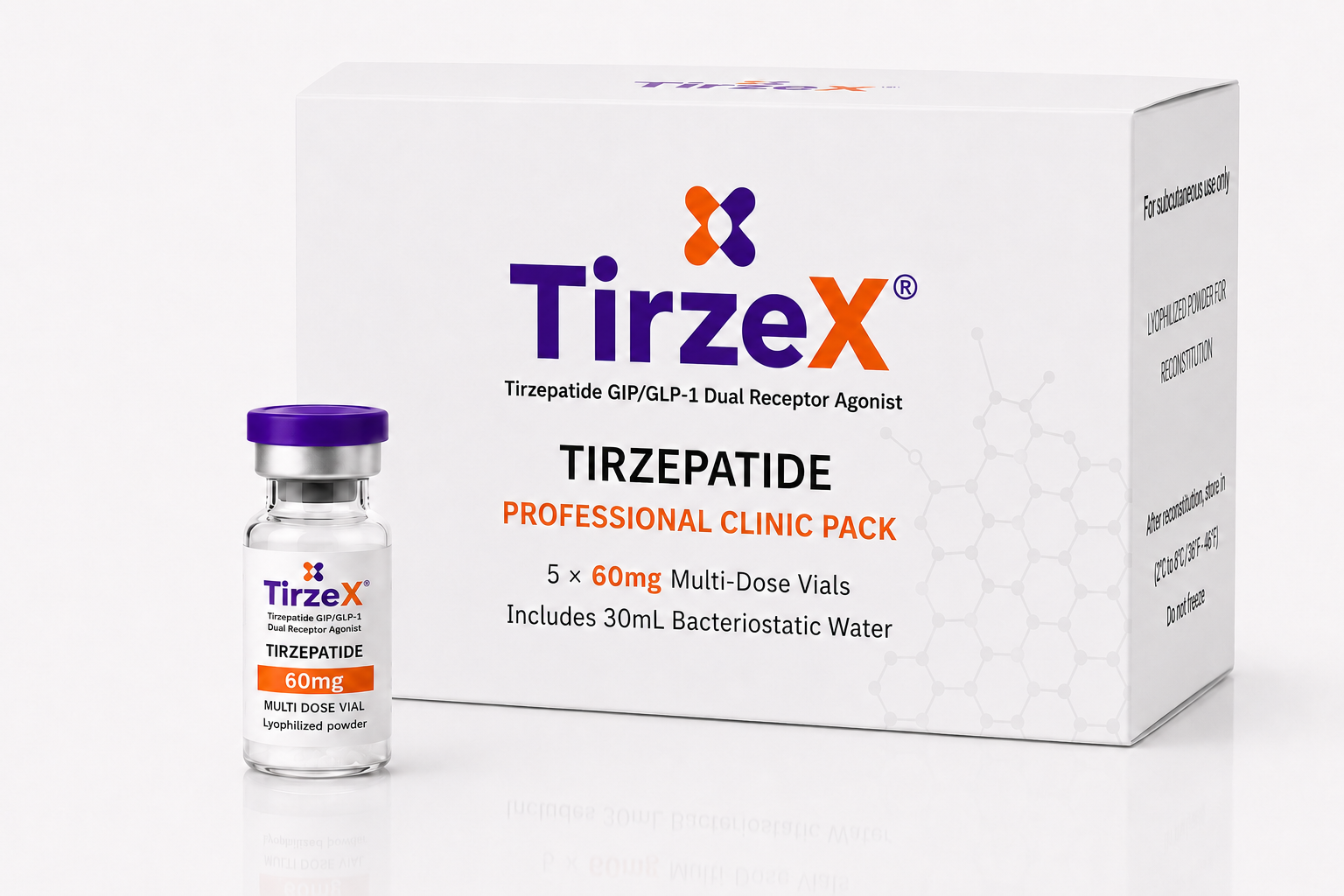 TirzeX caja y vial 60mg