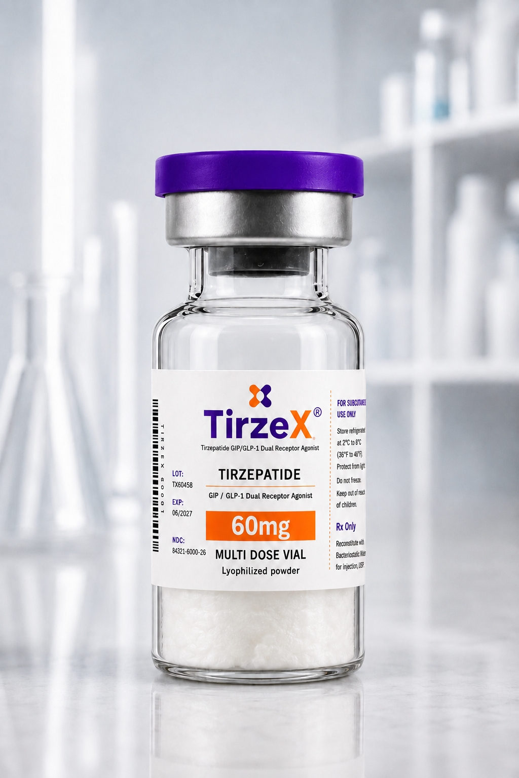 TirzeX vial 60mg liofilizado